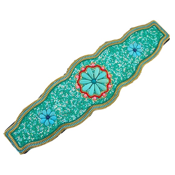 Quintessential Hippie | Turquoise Beaded Belt - Picture 2 of 4